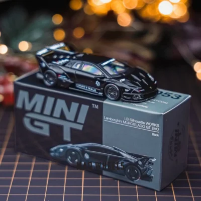 ماکت فلزی Lamborghini LB-Silhouette WORKS MURCIELAGO GT Evo Black برند Mini GT مقیاس 1:64 - تصویر 3