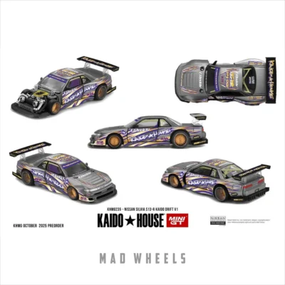 ماکت ماشین فلزی Nissan Silvia S13-R Kaido Drift برند KAIDO HOUSE x MINI GT مقیاس 1:64 - تصویر 6