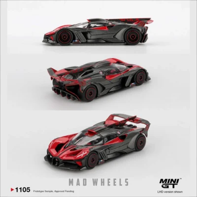 ماکت ماشین فلزی Bugatti Bolide Red برند MINI GT مقیاس 1:64 - تصویر 7