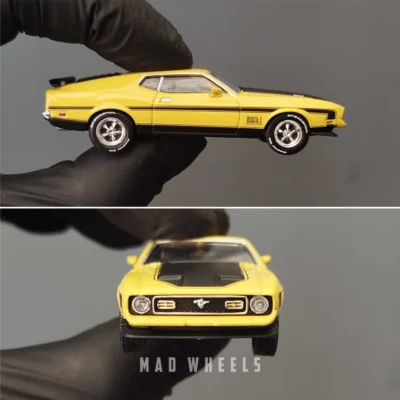 ماکت ماشین فلزی Ford Mustang Mach 1 زرد برند MINI GT مقیاس 1:64 - تصویر 5