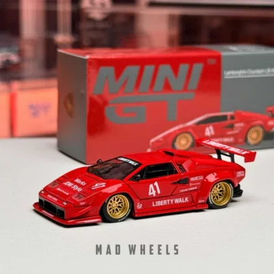 ماکت ماشین فلزی Lamborghini Countach LPI 800-4 Liberty Walk قرمز برند MINI GT مقیاس 1:64