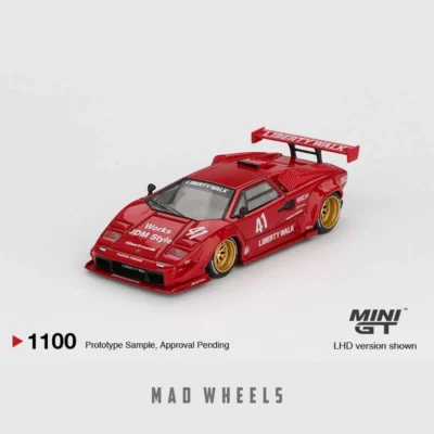 ماکت ماشین فلزی Lamborghini Countach LPI 800-4 Liberty Walk قرمز برند MINI GT مقیاس 1:64 - تصویر 5