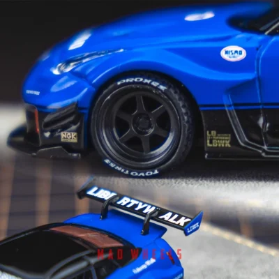 ماکت ماشین فلزی Nissan LB-Silhouette WORKS GT 35GT-RR .آبی برند MINI GT مقیاس 1:64 - تصویر 6