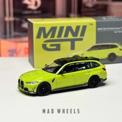 ماکت ماشین فلزی بی ام و M3 تورینگ M Performance | MINI GT 1102 BMW M3 Touring | رنگ Sao Paulo Yellow | مقیاس 1:64