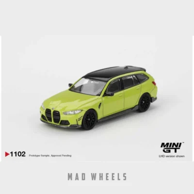 ماکت ماشین فلزی بی ام و M3 تورینگ M Performance | MINI GT 1102 BMW M3 Touring | رنگ Sao Paulo Yellow | مقیاس 1:64 - تصویر 6