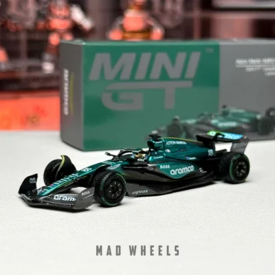 ماکت ماشین فرمول یک Aston Martin AMR24 #18 راننده Lance Stroll مسابقه Canadian GP 2024 برند MINI GT مقیاس 1:64