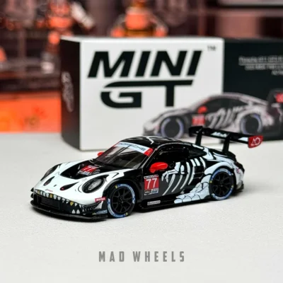 ماکت ماشین فلزی Porsche 911 GT3 R مسابقه 2023 IMSA Petit Le Mans برند MINI GT مقیاس 1:64