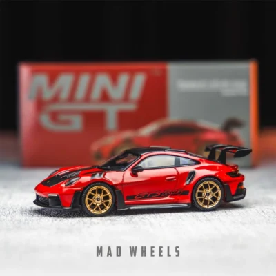 ماکت ماشین فلزی Porsche 911 GT3 RS (992) Weissach Package برند MINI GT مقیاس 1:64