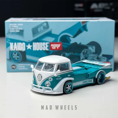 ماکت ماشین فلزی فولکس واگن T1 Kaido Works V1 آبی | Volkswagen T1 Kaido Works V1 | KAIDO HOUSE MINI GT KHMG220 | مقیاس 1:64 - Image 9
