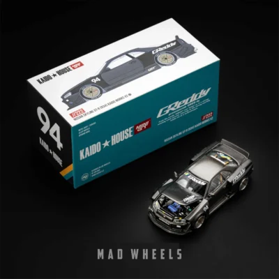 ماکت ماشین فلزی نیسان اسکای‌لاین GT-R R34 مشکی | Nissan Skyline GT-R R34 Kaido Works GREDDY V2 | KAIDO HOUSE MINI GT KHMG222 | مقیاس 1:64 - Image 6