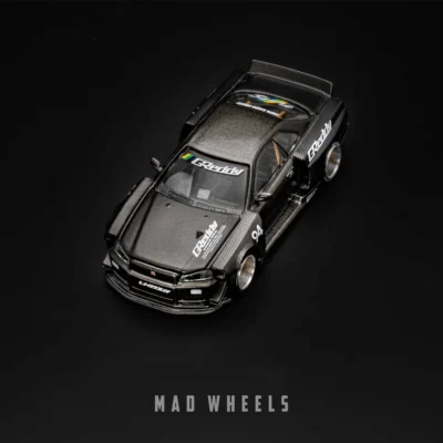 ماکت ماشین فلزی نیسان اسکای‌لاین GT-R R34 مشکی | Nissan Skyline GT-R R34 Kaido Works GREDDY V2 | KAIDO HOUSE MINI GT KHMG222 | مقیاس 1:64 - Image 2