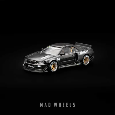 ماکت ماشین فلزی نیسان اسکای‌لاین GT-R R34 مشکی | Nissan Skyline GT-R R34 Kaido Works GREDDY V2 | KAIDO HOUSE MINI GT KHMG222 | مقیاس 1:64 - Image 4