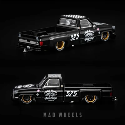 ماکت ماشین فلزی شورولت سیلورادو مشکی | Chevrolet Silverado Dually Hot Rod V1 | KAIDO HOUSE MINI GT KHMG236 | مقیاس 1:64 - Image 3