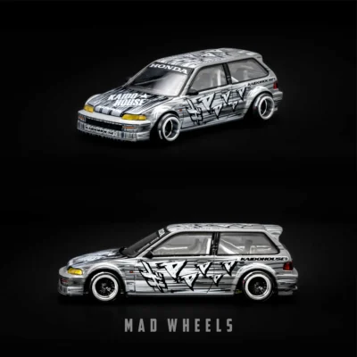 ماکت ماشین فلزی هوندا سیویک EF Kaido Manga V1 نقره‌ای | Honda Civic | KAIDO HOUSE KHMG260 | مقیاس 1:64 - Image 4