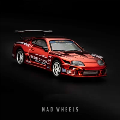 ماکت ماشین فلزی تویوتا سوپرا تاپ سکرت قرمز کروم | Toyota Supra Top Secret GT-300 Red Chrome | MINI GT 1132 | مقیاس 1:64 - Image 2
