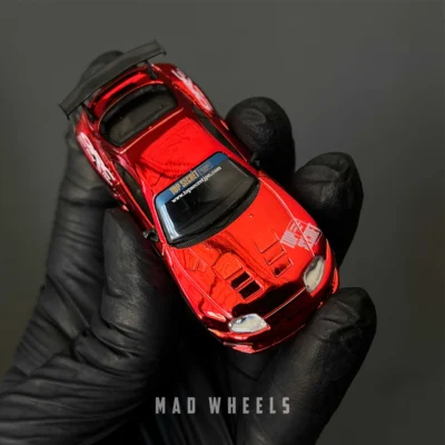 ماکت ماشین فلزی تویوتا سوپرا تاپ سکرت قرمز کروم | Toyota Supra Top Secret GT-300 Red Chrome | MINI GT 1132 | مقیاس 1:64 - Image 4