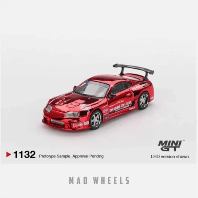ماکت ماشین فلزی تویوتا سوپرا تاپ سکرت قرمز کروم | Toyota Supra Top Secret GT-300 Red Chrome | MINI GT 1132 | مقیاس 1:64 - Image 7