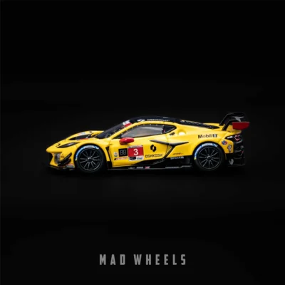 ماکت ماشین فلزی شورولت کوروت Z06 .دیتونا زرد | Chevrolet Corvette Z06 GT3.R IMSA | MINI GT 1168 | مقیاس 1:64 - Image 3