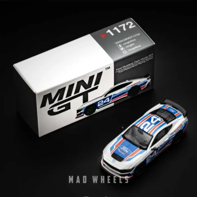 ماکت ماشین فلزی فورد موستانگ دارک هورس مسابقه‌ای شماره ۲۴ | Ford Mustang Dark Horse #24 | MINI GT 1172 | مقیاس 1:64 - Image 8
