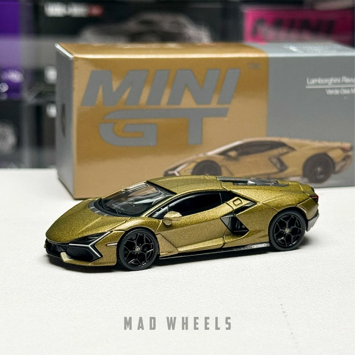 lamborghini-revuelto-verde-gea-matte-1 ماکت ماشین لامبورگینی روئلتو Lamborghini Revuelto برند MINI GT رنگ Verde Gea Matte | مقیاس ۱:۶۴ - Image 1