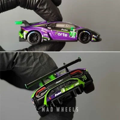 ماکت ماشین لامبورگینی هوراکان  فورته ریسینگ دیتونا ۲۰۲۴ | Lamborghini Huracán GT3 EVO2 Forte Racing IMSA Daytona | MINI GT 1062 | مقیاس 1:64 - Image 4