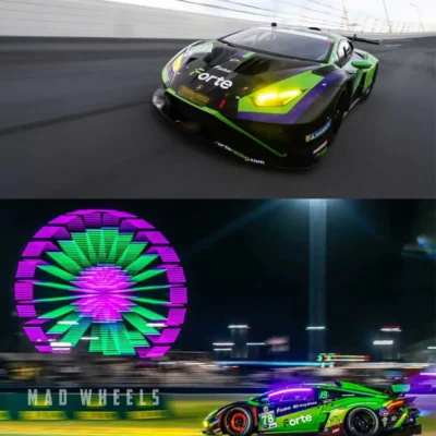 ماکت ماشین لامبورگینی هوراکان  فورته ریسینگ دیتونا ۲۰۲۴ | Lamborghini Huracán GT3 EVO2 Forte Racing IMSA Daytona | MINI GT 1062 | مقیاس 1:64 - Image 11