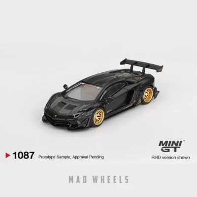 ماکت ماشین لامبورگینی اونتادور لیبرتی واک لیمیتد ادیشن مینی جی تی کد 1087 | MINI GT 1087 LB-Works Lamborghini Aventador Limited Edition Matte Black | مقیاس 1:64 - Image 8