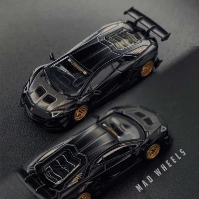 ماکت ماشین لامبورگینی اونتادور لیبرتی واک لیمیتد ادیشن مینی جی تی کد 1087 | MINI GT 1087 LB-Works Lamborghini Aventador Limited Edition Matte Black | مقیاس 1:64 - Image 4