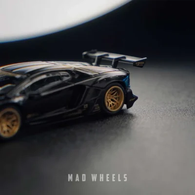 ماکت ماشین لامبورگینی اونتادور لیبرتی واک لیمیتد ادیشن مینی جی تی کد 1087 | MINI GT 1087 LB-Works Lamborghini Aventador Limited Edition Matte Black | مقیاس 1:64 - Image 5