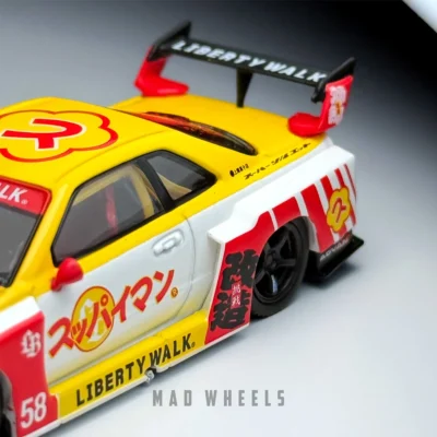 ماکت ماشین نیسان اسکایلاین ER34 لیبرتی واک Nissan LB-ER34 Super Silhouette Skyline برند MINI GT نسخه Suppaiman Okinawa | مقیاس ۱:۶۴ - Image 3