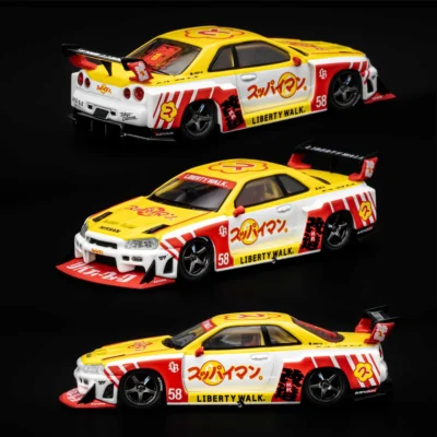 ماکت ماشین نیسان اسکایلاین ER34 لیبرتی واک Nissan LB-ER34 Super Silhouette Skyline برند MINI GT نسخه Suppaiman Okinawa | مقیاس ۱:۶۴ - Image 8