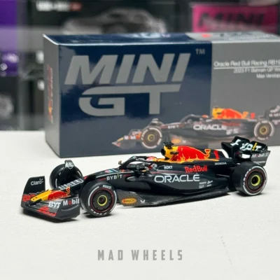 ماکت ماشین فرمول یک ردبول ریسینگ Oracle Red Bull Racing RB19 برند MINI GT نسخه قهرمان جایزه بزرگ بحرین | مقیاس ۱:۶۴